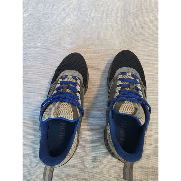 Dior B22 Men’s Sneakers Size 41 (US 8) Grey Black Blue Mesh Leather Pre-Owned - Picture 11 of 16